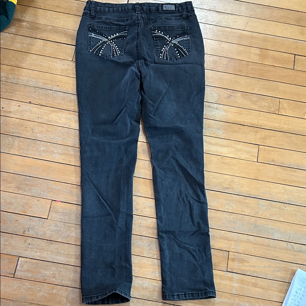 Earl Jeans Women's Charcoal Straight Leg Denim - Picture 4 of 8